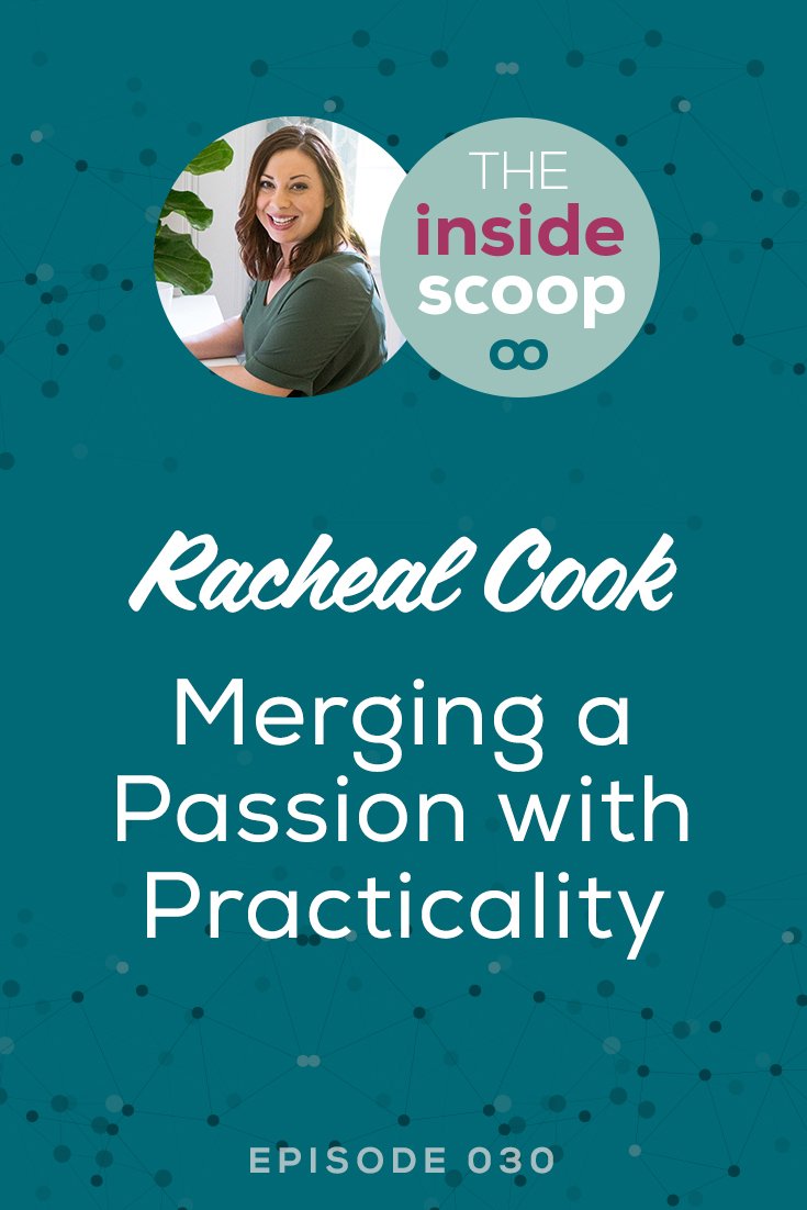 Pin this + discover how Racheal Cook merged her passion for Yoga with the practicality of running a successful business. She also has wonderful insight on how to recover from overwhelm, the benefit of working with clients, and how scheduling her family and self-care time comes before business tasks. This episode is a must-listen.