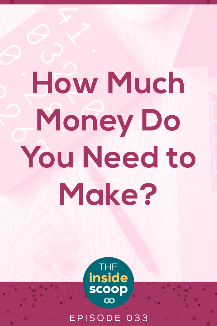 Trying to figure out how much money you need to make in your services-based business? If you’re a freelancer or working with clients, you’ll want to give this episode a listen to nail down how much you really want to make and how to get there. PIN this podcast episode for later!