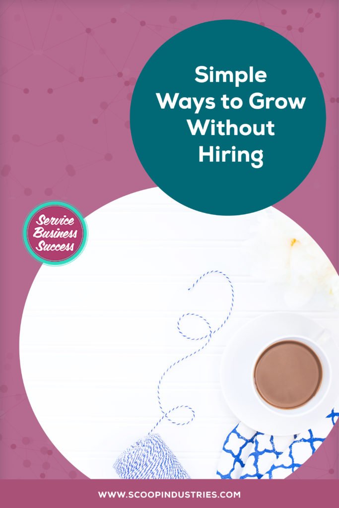 Do you need to grow a team to grow your business? No you don’t! *Pin this post to learn about why hiring isn’t necessarily the right answer and some alternatives to help you grow.* http://SCOOPINDUSTRIES.COM/episode50/