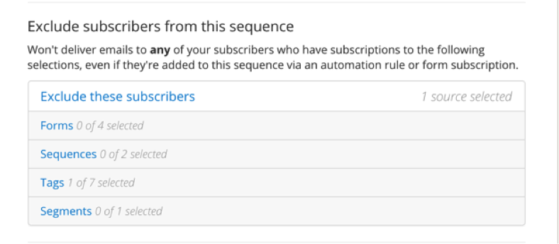 exclude subscribers convertkit