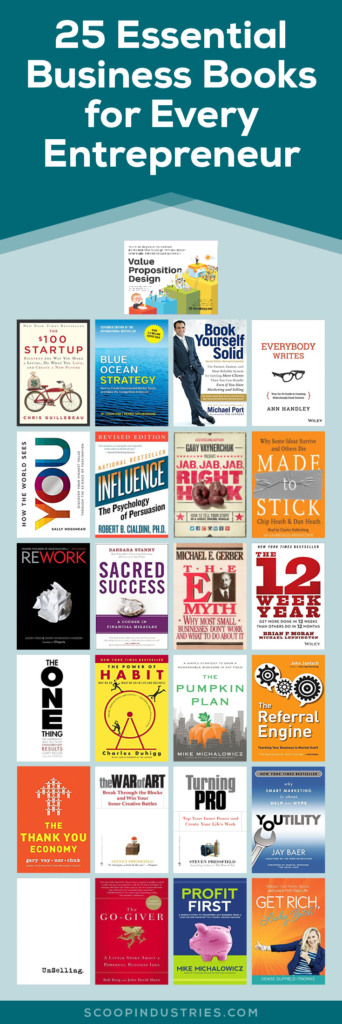If you’re running your own business you certainly don’t have time to run out and get an MBA or take 10 different online courses. Instead, check this list of business books for entrepreneurs. Check out our 25 “must read” business book suggestions.