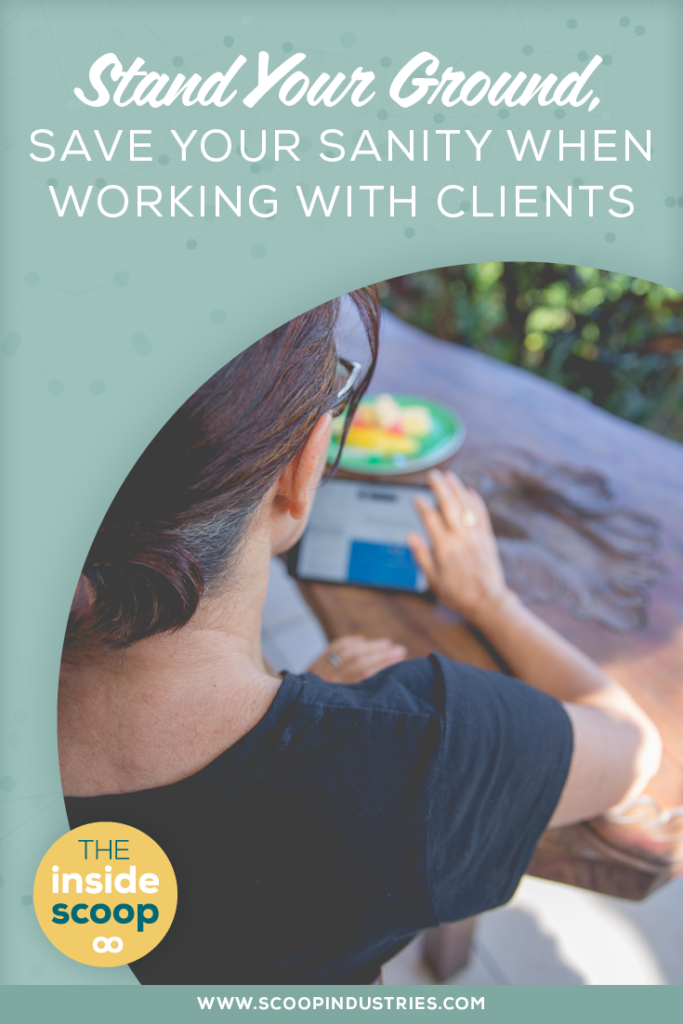 Being of service to your clients can be can be tricky...you want to be helpful and of service, but you can go overboard. Picking your battles is key, but how do you know which issues are worth the time and energy to push back on? Listen in to hear ideas on how to stand your ground and save your sanity in the process.