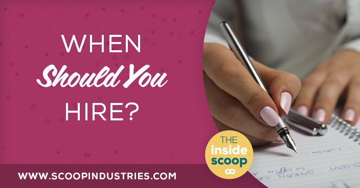 When you run your own business sometimes you feel like it’s taking over your life, and at a certain point you can’t do it on your own anymore. But how do you know if it’s the right time to grow your team? We’re giving you the inside scoop on when you should hire and the big questions you need to consider as you make that decision. http://SCOOPINDUSTRIES.COM/episode48/