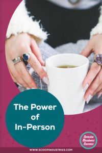 Running a biz from home often means a lot of solo time which can be a bit of a challenge. Sometimes putting on real pants can seem like a lot of work. *Check out this episode where we are breaking down the power meeting up in person* http://SCOOPINDUSTRIES.COM/episode52/